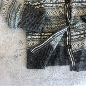 Lambswool Blend Winter Sweater light blue & gray